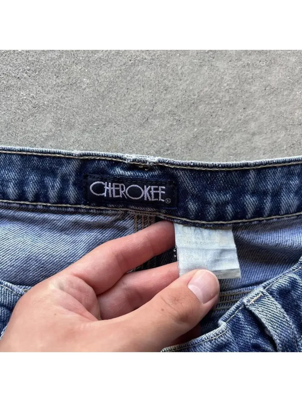 Vintage 90s Cherokee Distressed Light Wash Carpenter Jeans